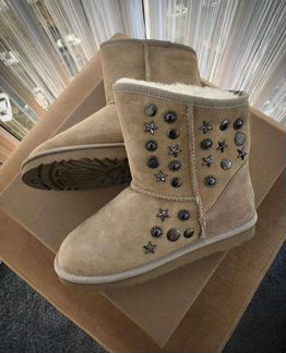 Угги замша кожа натуральные с фурнитурой