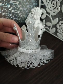 Серебряная корона для девочки ручной работы