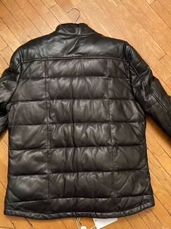 Кожаный пуховик новый