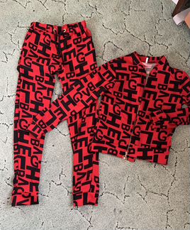 Красный летний костюм