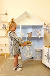 Стеллаж домик для кукол игрушек книг